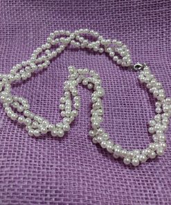 pearl 3 braided strand 24 inch necklace - wildchild708