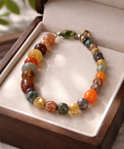 7 ½ inch Mixed Gemstone Fall Inspired Bracelet