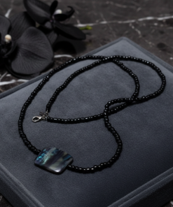 Abalone Green & Blue Focal Stone Statement Necklace