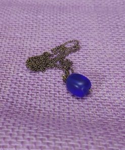 blue beach glass necklace - wildchild708