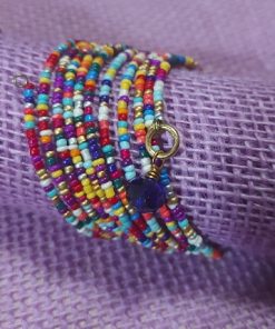 Alternative view of Confetti Rainbow Bead Cuff Bracelet
