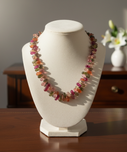 fallen leave inspired glass bead necklace