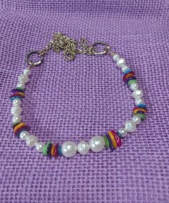 jazzed up pearl necklace | colorful pearl necklace | multicolor flat chip beads and pearl necklace - wildchild708
