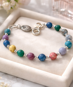 Multi Color Jasper Gemstone Bracelet