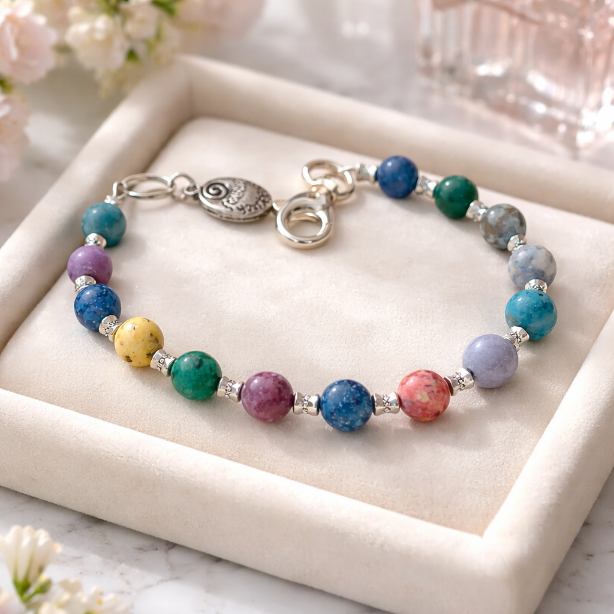 Multi Color Jasper Gemstone Bracelet