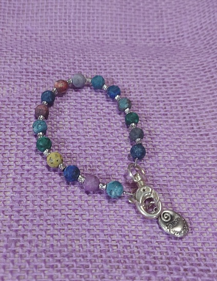 Multi Color Jasper Gemstone Bracelet - Image 2