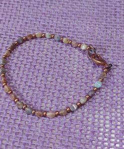 Alternative view of Pastel Stone And Copper Beaded Bracelet