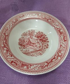 pink 9 inch round ironstone Mar-crest Memory Lane vintage bowl - wildchild708