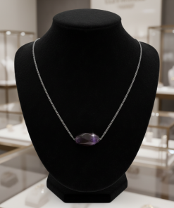 Purple Focal Bead Minimalist Necklace (21")