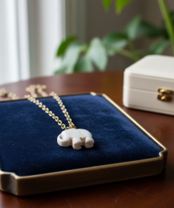 Small Elephant Brass Fine Chain Pendant Necklace