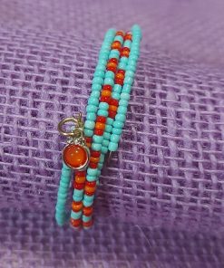 turquoise and orange slender bracelet – wildchild708