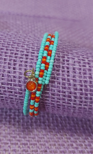 turquoise and orange slender bracelet – wildchild708