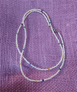 white and color glass bead necklace - wildchild708