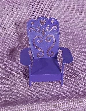 miniature purple metal fairy garden chair - wildchild708