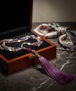 Semi-Precious Beaded Purple Fringe Gemstone Necklace