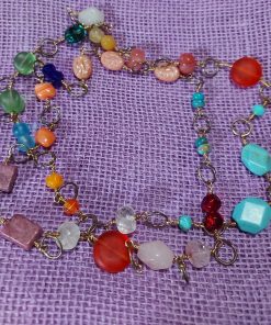 super long mix color hand wired beaded necklace | long colorful beaded necklace | unique gift for her | handwired multi color and bead type necklace - wildchild708
