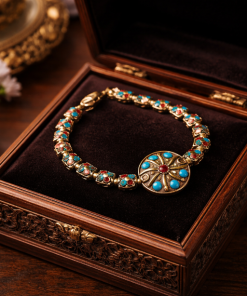 Size 7 Southwestern Enameled Metal Bracelet