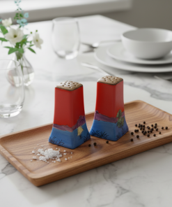 Sailboat Lusterware Salt and Pepper Shaker Set