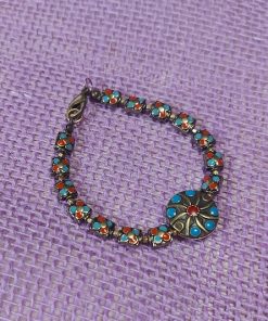 Alternative view of Size 7 Southwestern Enameled Metal Bracelet