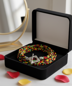 Tribal Rasta Bead 4-Layer Statement Necklace (32")