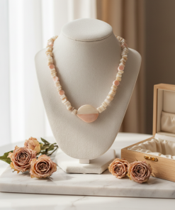 Blush Puka Shell & Mother of Pearl Focal Necklace