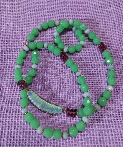 green and purple glass focal bead necklace - wildchild708