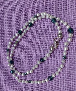 pearl and green crystal necklace - wildchild708