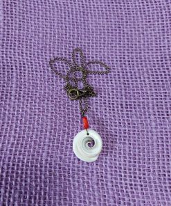 spiral coral seashell with red coral bead necklace - wildchild708