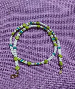 lime, teal and white necklace - wildchild708