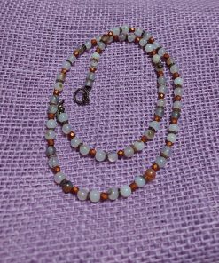 smoky agate and rich copper fire polished bead necklace - wildchild708
